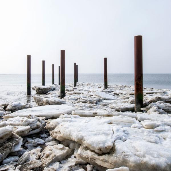 Winter at Hjerting Strand  By the Wadden Sea