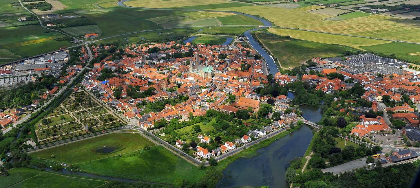 Aerial photo of Ribe | By the Wadden Sea