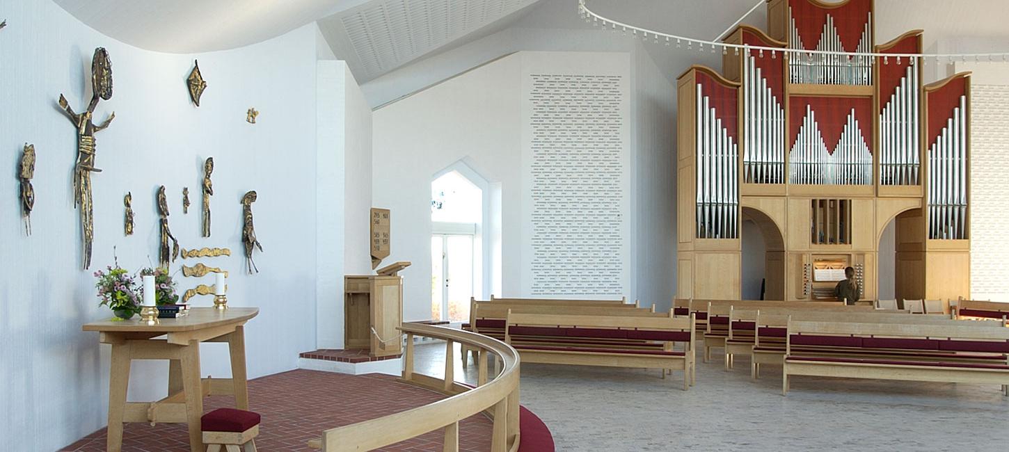 The altar in Sædden Church | By the Wadden Sea