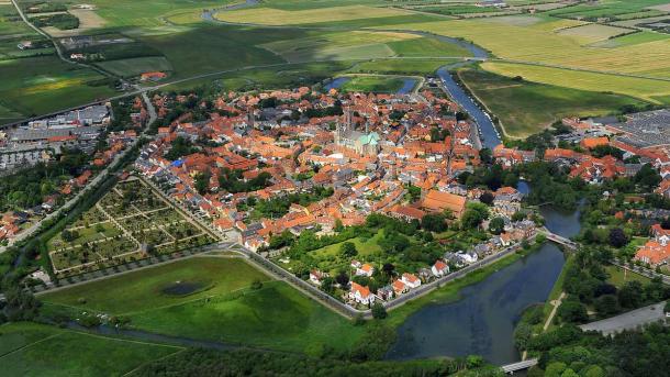 Aerial photo of Ribe | By the Wadden Sea
