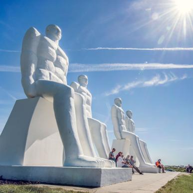 Man Meets the Sea in sunshine | By the Wadden Sea