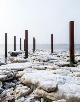 Winter at Hjerting Strand  By the Wadden Sea